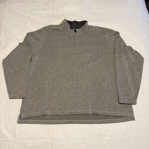 Wrangler Authentics Men's Long Sleeve Gray Fleece Quarter Zip Black 3XL/3TG